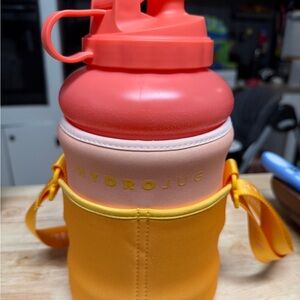 HydroJug Coral and Yellow Bottle